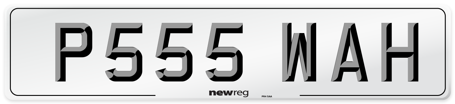 P555 WAH Number Plate from New Reg